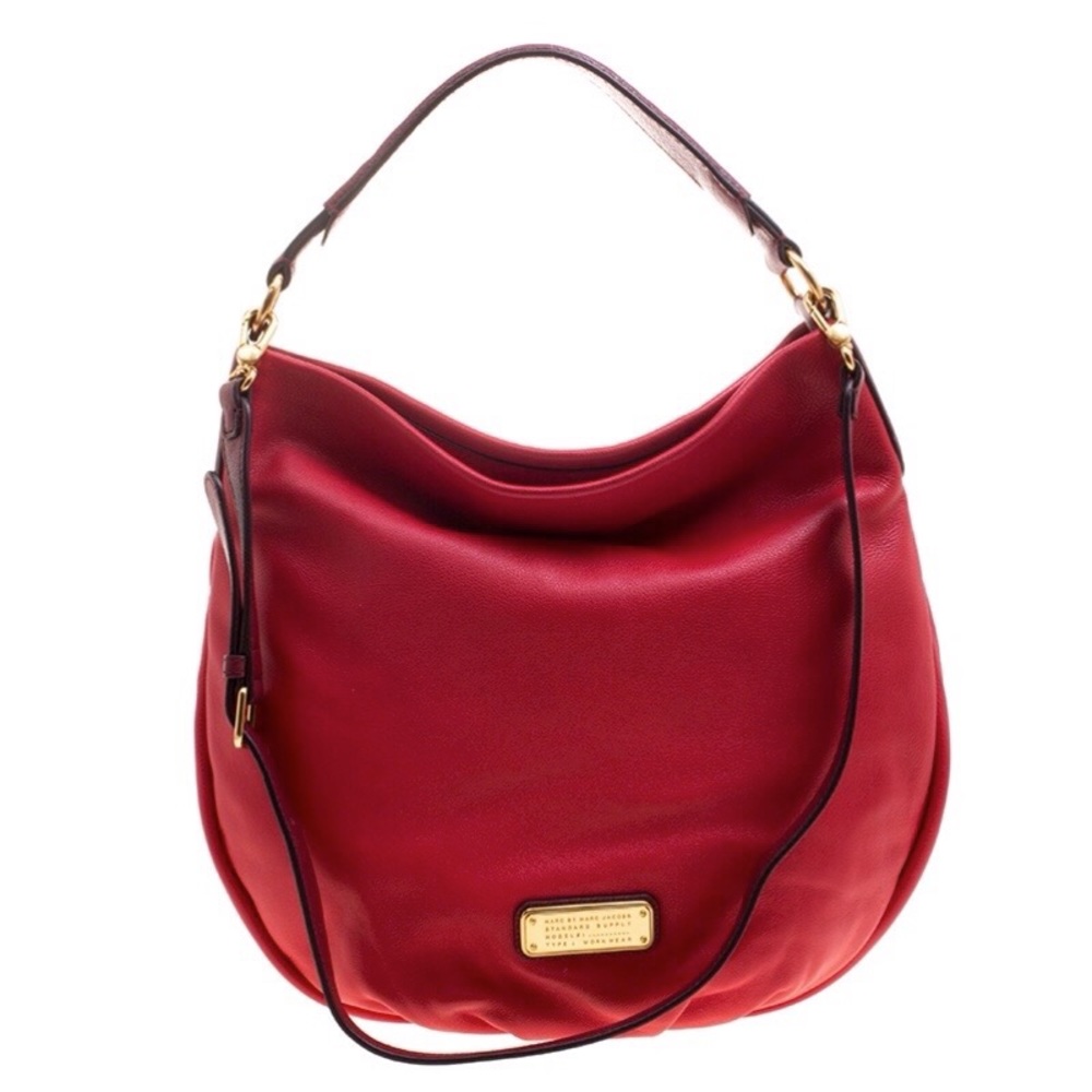 Marc by Marc Jacobs Red Leather New Q Hillier Hobo